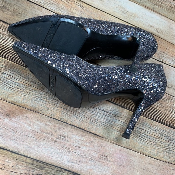 Nine West Silver Glitter Heels Size 5.5 - Picture 10 of 14